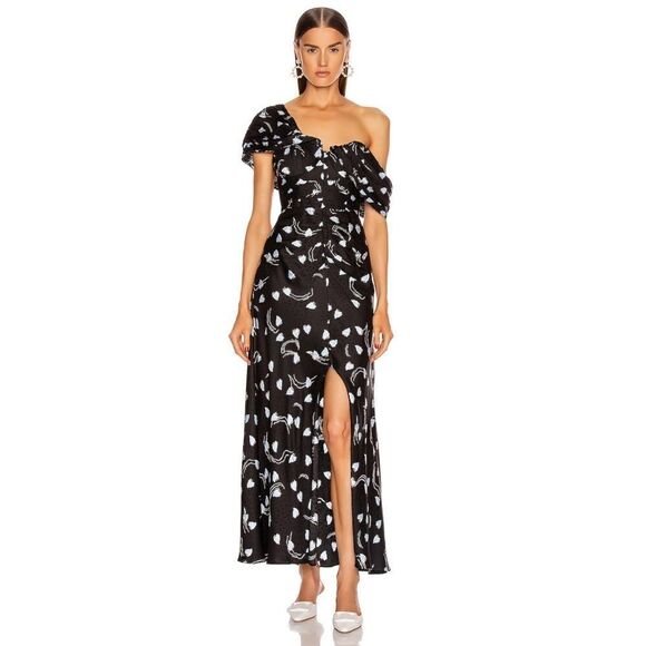 Self-Portrait Abstract Geo Print Off Shoulder Dress - Picture 1 of 12